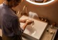 Hansgrohe Avalegra Umvadlo 58x48 cm, s termostatickou batriou a spkou, 2 prdy, bez prepadu, kefovan bronz