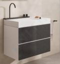 Hansgrohe Avalegra Umvadlo 78x48 cm, s termostatickou batriou a spkou, 2 prdy, bez prepadu, kefovan ierny chrm