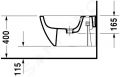 Duravit Happy D.2 Zvesn bidet, 365x540 mm, otvor na batriu, biela