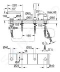 Grohe Eurostyle Cosmopolitan Batria na okraj vane, 4-otvorov intalcia, chrm