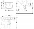 Duravit D-Code Umvadlo, 65x50 cm, s prepadom, s otvorom na batriu, biela