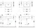 Duravit D-Code Umvadlo Med 55x43 cm, s 1 otvorom na batriu, alpsk biela