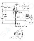 Grohe Eurocube Bidetov batria s vpustom, chrm