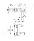 Grohe Eurocube Vaov batria, chrm