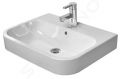 Duravit Happy D.2 Umvadlo na dosku, 600x460 mm, s prepadom, s otvorom na batriu, WonderGliss, biela