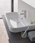 Duravit Happy D.2 Umvadlo na dosku, 600x460 mm, s prepadom, s otvorom na batriu, biela