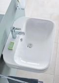 Duravit Happy D.2 Umvadlo, 600x475 mm, s prepadom, s otvorom na batriu, s WonderGliss, biela