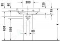 Duravit Happy D.2 Umvadlo, 60x48 cm, s prepadom, s otvorom na batriu, biela