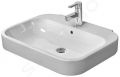 Duravit Happy D.2 Umvadlo, 65x50 cm, s prepadom, s otvorom na batriu, s WonderGliss, biela