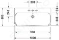 Duravit Happy D.2 Umvadlo 1000x505 mm, s 1 otvorom na batriu, s WonderGliss, biela