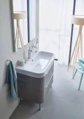 Duravit Happy D.2 Umvadlo, 65x51 cm, s prepadom, s otvorom na batriu, biela