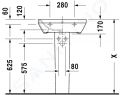 Duravit DuraStyle Umvadlo, 55x44 cm, s prepadom, s otvorom na batriu, WonderGliss, biela