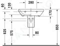 Duravit DuraStyle Umvadlo 60x44 cm, s 1 otvorom na batriu, s WonderGliss, biela