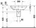 Duravit DuraStyle Umvadlo, 65x44 cm, s prepadom, s otvorom na batriu, biela