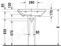 Duravit DuraStyle Umvadlo, 65x44 cm, s prepadom, s otvorom na batriu, biela