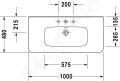 Duravit DuraStyle Umvadlo 100x48 cm, s 1 otvorom na batriu, biela