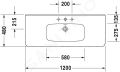 Duravit DuraStyle Umvadlo 120x48 cm, s 1 otvorom na batriu, biela