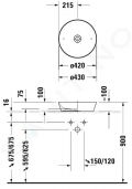 Duravit Cape Cod Umvadlov misa, priemer 43 cm, DuraCeram, s WonderGliss, matn biela