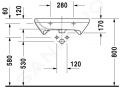 Duravit DuraStyle Umvadlo, 65x57 cm, s 1 otvorom na batriu, biela