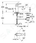 Grohe Eurosmart Cosmopolitan Pkov umvadlov batria, chrm