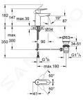 Grohe BauEdge Umvadlov batria s vpustom, chrm