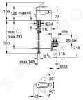 Grohe BauEdge Bidetov batria s vpustom, chrm