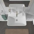 Duravit ME by Starck Umvadlo, 600x460 mm, s 1 otvorom na batriu, s WonderGliss, alpsk biela