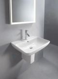 Duravit ME by Starck Umvadlo, 650x490 mm, s prepadom, s otvorom na batriu, WonderGliss, biela