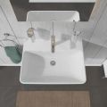 Duravit ME by Starck Umvadlo, 650x490 mm, s prepadom, s otvorom na batriu, WonderGliss, biela