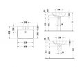 Duravit ME by Starck Um�vadlo 65x49 cm, s prepadom, otvor na bat�riu, DuraShield, biela