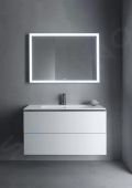 Duravit ME by Starck Umvadlo nbytkov, 103x49 cm, s prepadom, s otvorom na batriu, WonderGliss, biela