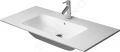Duravit ME by Starck Umvadlo nbytkov, 103x49 cm, s prepadom, s otvorom na batriu, biela