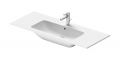 Duravit ME by Starck Um�vadlo 123x49 cm, s prepadom, otvor na bat�riu, DuraShield, biela