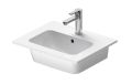 Duravit ME by Starck Um�vadlo 53x43 cm, s prepadom, otvor na bat�riu, DuraShield, matn� biela
