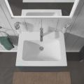 Duravit ME by Starck Umvadlo nbytkov, 630x490 mm, s prepadom, s otvorom na batriu, WonderGliss, biela