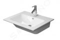 Duravit ME by Starck Umvadlo nbytkov, 630x490 mm, s prepadom, s otvorom na batriu, WonderGliss, biela