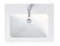 Duravit ME by Starck Umvadlo nbytkov, 63x49 cm, s prepadom, s otvorom na batriu, WonderGliss, biela