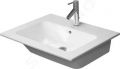 Duravit ME by Starck Umvadlo nbytkov, 630x490 mm, s prepadom, s otvorom na batriu, biela