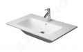 Duravit ME by Starck Umvadlo nbytkov, 830x490 mm, s prepadom, s otvorom na batriu, WonderGliss, biela