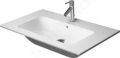 Duravit ME by Starck Umvadlo nbytkov, 830x490 mm, s prepadom, s otvorom na batriu, biela