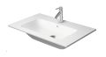 Duravit ME by Starck Um�vadlo 83x49 cm, s prepadom, otvor na bat�riu, DuraShield, matn� biela