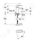 Grohe Eurostyle Cosmopolitan Pkov umvadlov batria ES, chrm