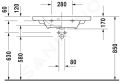Duravit DuraStyle Umvadlo nbytkov Compact, 79x40 cm, s 1 otvorom na batriu, biela