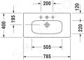 Duravit DuraStyle Umvadlo nbytkov Compact, 79x40 cm, s 1 otvorom na batriu, biela