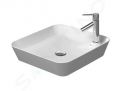 Duravit Cape Cod Umvadlo na dosku, 460x460 mm, bez prepadu, s otvorom na batriu, DuraCeram, WonderGliss, matn biela