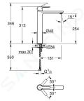 Grohe Lineare Batria na umvadlov misu, kefovan Hard Graphite