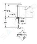 Grohe Eurocube Batria na umvadlov misu, kefovan Hard Graphite