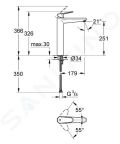 Grohe Eurodisc Cosmopolitan Batria na umvadlov misu, chrm