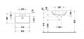 Duravit ME by Starck Um�vadlo 60x40 cm, s prepadom, otvor na bat�riu, biela