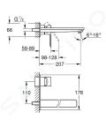 Grohe Lineare Umvadlov batria pod omietku, 2-otvorov intalcia, kefovan Hard Graphite